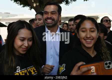 Tijuana, basse Californie, Mexique. 22 mai 2024. Le candidat mexicain de longue date à la présidentielle du Parti du mouvement des citoyens (MC), Jorge Alvarez Maynez, a fait campagne à Tijuana, en basse-Californie, au Mexique, pour obtenir le vote des jeunes sur le campus de l'Université CETYS le mercredi 22 mai 2024. (Crédit image : © Carlos A. Moreno/ZUMA Press Wire) USAGE ÉDITORIAL SEULEMENT! Non destiné à UN USAGE commercial ! Banque D'Images