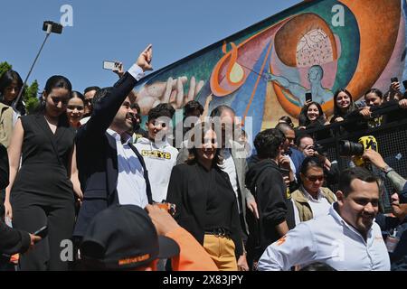 Tijuana, basse Californie, Mexique. 22 mai 2024. Le candidat mexicain de longue date à la présidentielle du Parti du mouvement des citoyens (MC), Jorge Alvarez Maynez, a fait campagne à Tijuana, en basse-Californie, au Mexique, pour obtenir le vote des jeunes sur le campus de l'Université CETYS le mercredi 22 mai 2024. (Crédit image : © Carlos A. Moreno/ZUMA Press Wire) USAGE ÉDITORIAL SEULEMENT! Non destiné à UN USAGE commercial ! Banque D'Images