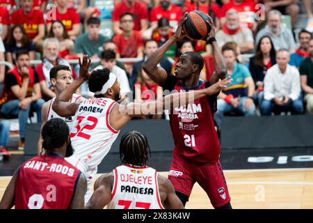 Murcie, Espagne. 22 mai 2024. Moussa Diagne joueur de Pívot Ucam Murcia CB, UCAM Murcia CB vs VALENCIA basket, acb, Endesa League, deuxième match éliminatoire, Palais du Sport de Murcie région de Murcie Espagne, 22 mai 2024 crédit : Pascu Méndez/Alamy Live News Banque D'Images