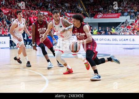 Murcie, Espagne. 22 mai 2024. JONAH RADEBAUGH, joueur de la garde suédoise de Ucam Murcia CB, UCAM Murcia CB vs VALENCIA basket, acb, Endesa League, deuxième match éliminatoire, Sport's Palace of Murcia région de Murcia Espagne, 22 mai 2024 crédit : Pascu Méndez/Alamy Live News Banque D'Images