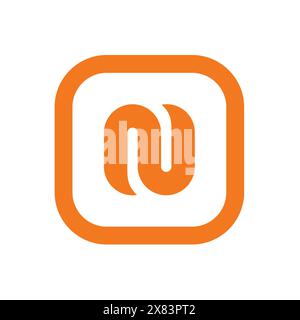 Lettre carrée N logo icône, Alphabet N symboles combinés avec des formes carrées, conception d'illustration vectorielle Illustration de Vecteur