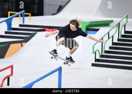 Shanghai, Chine. Crédit : MATSUO. 19 mai 2024. PoE Pinson (USA) Skateboard : série de qualification olympique OQS pour les finales de rue féminines paris 2024 à Huangpu River Side à Shanghai, Chine. Crédit : MATSUO . K/AFLO SPORT/Alamy Live News Banque D'Images