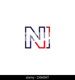 Conception de concept de logo ni Tech Illustration de Vecteur