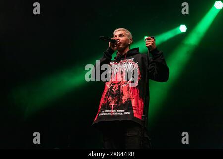 Madison, États-Unis. 21 mai 2024. Le rappeur Ekoh (Jeff Thompson) au Sylvee le 21 mai 2024, à Madison, Wisconsin (photo de Daniel DeSlover/Sipa USA) crédit : Sipa USA/Alamy Live News Banque D'Images