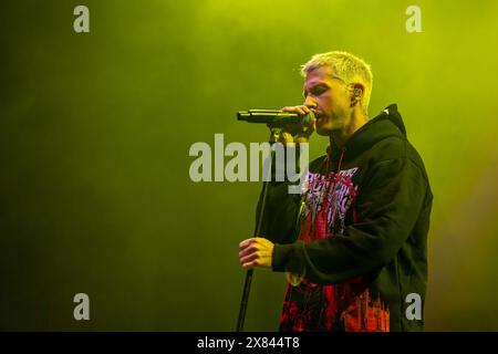 Madison, États-Unis. 21 mai 2024. Le rappeur Ekoh (Jeff Thompson) au Sylvee le 21 mai 2024, à Madison, Wisconsin (photo de Daniel DeSlover/Sipa USA) crédit : Sipa USA/Alamy Live News Banque D'Images