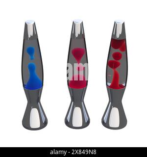 Lampe à lave, lampe de table, isolé sur fond blanc, lampe d'intérieur, illustration 3D, rendu cg Banque D'Images