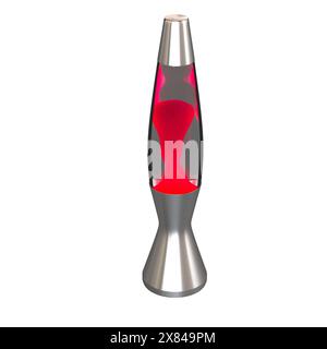 Lampe à lave, lampe de table, isolé sur fond blanc, lampe d'intérieur, illustration 3D, rendu cg Banque D'Images