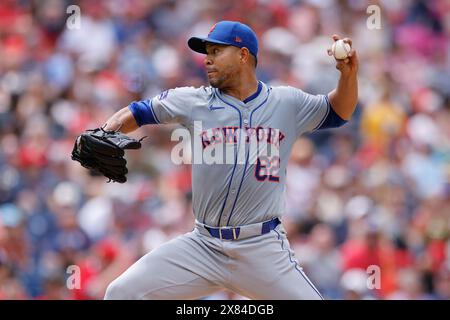 CLEVELAND, OH - 22 MAI : Jose Quintana (62) lance le lanceur des mets de New York lors d'un match MLB contre les Guardians de Cleveland le 22 mai 2024 au progressive Field à Cleveland, Ohio. (Photo de Joe Robbins/image du sport) Banque D'Images