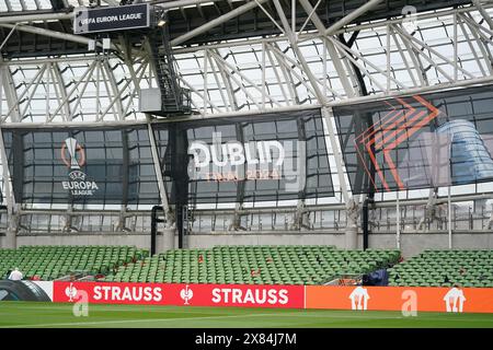 Vue générale avant l'UEFA Europa League, finale de football entre Atalanta BC et Bayer Leverkusen le 22 mai 2024 au stade Aviva de Dublin, Irlande Banque D'Images