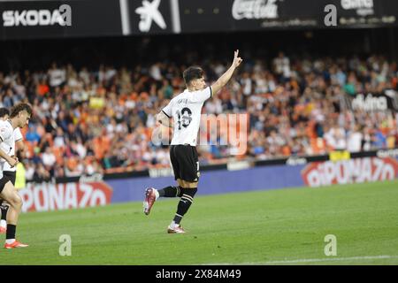 Pepelu de l'équipe Valencia CF célèbre après avoir marqué un but Banque D'Images