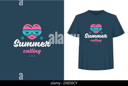 Citation d'été ou dicton peut être utilisé pour t-shirt, tasse, carte de voeux, superpositions de photos, impressions de décor et affiches. Message d'appel d'été, illustration vectorielle Illustration de Vecteur