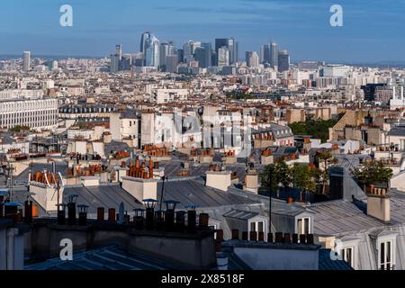 Horizon de Paris vu de Montmartre Banque D'Images