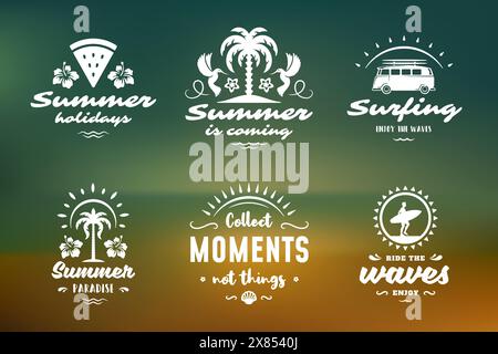 Vacances d'été typographie citations inspirantes ou dictons conception pour t-shirts, tasses, cartes de vœux, superpositions de photos, impressions de décor et vecteur d'affiche i. Illustration de Vecteur