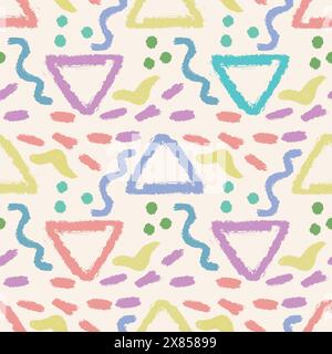 Motif sans couture des éléments de texture de crayon abstrait doodle Illustration de Vecteur
