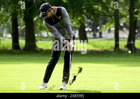 Schilde, Belgique. 23 mai 2024. Rafa Cabrera Bello photographié lors de la première manche (1/4) du tournoi de golf Soudal Open DP World Tour 2024, à Schilde, jeudi 23 mai 2024. Le Soudal Open 2024 se déroule du 23 au 26 mai au Rinkven Golf Club de Schilde. BELGA PHOTO DIRK WAEM crédit : Belga News Agency/Alamy Live News Banque D'Images