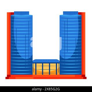 World Trade Center à Colombo - image isolée simple de style design plat Illustration de Vecteur