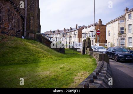 Signalisation du bureau de vote à l'église St Andrews à Scarborough Banque D'Images