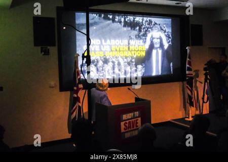 Londres, Royaume-Uni. 23 mai 2024. Reform UK répond aux derniers chiffres de l’immigration. Credit : Matthew Chattle/Alamy Live News Banque D'Images