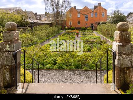 Wordsworth’s House and Garden, maison d’enfance du poète Wiliiam Wordsworth, Cockermouth, Cumbria, Lake District, Angleterre, grande-Bretagne. Banque D'Images