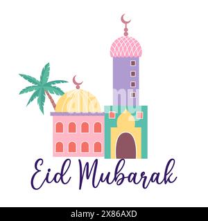 Eid al adha moubarak lettrage, Eid moubarak illustration Illustration de Vecteur