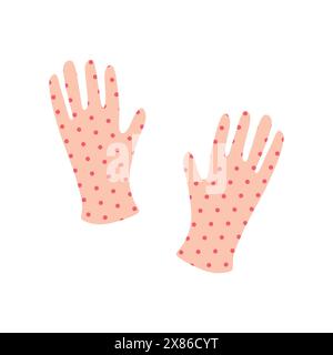 Icône gants de jardin. Illustration vectorielle de dessins animés de gants en caoutchouc pointillés, Art de conception plate pour la conception Web. Équipement de protection Polka Dot Gum pour les mains Illustration de Vecteur