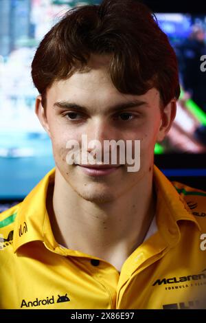 Monte Carlo, Monaco. 23 mai 2024. Oscar Piastri de McLaren parle aux médias avant le Grand Prix de F1 de Monaco sur le circuit de Monaco le 23 mai 2024 à Monte-Carlo, Monaco. (Crédit image : © Beata Zawrzel/ZUMA Press Wire) USAGE ÉDITORIAL SEULEMENT! Non destiné à UN USAGE commercial ! Banque D'Images