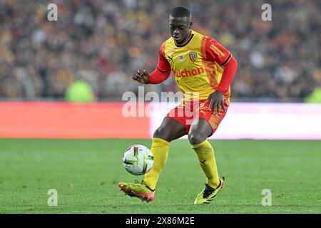 Nampalys Mendy (26) du RC Lens photographié lors du match de Ligue 1 Uber Eats 34 lors de la saison 2023-2024 entre le Racing Club de Lens et le Montpellier Herault Sport Club le 19 mai 2024 à Lens, France. (Photo de David Catry / Sportpix ) Banque D'Images