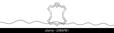 Dessin modifiable continu de l'icône de cuir. Arrière-plan de dessin d'une ligne. Illustration de Vecteur