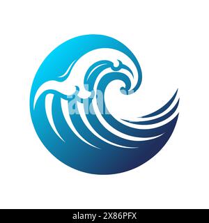 Icône vagues de mer. Illustration vectorielle. Symbole tempête Illustration de Vecteur