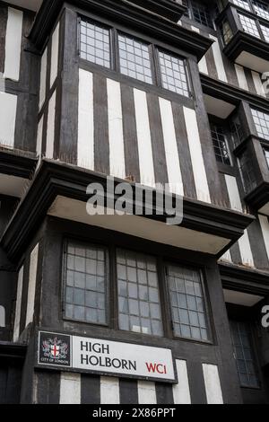 Staples Inn, High Holborn, ville de Londres, Londres, Angleterre, UK, GB. Banque D'Images