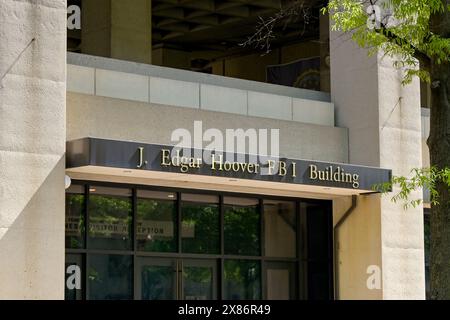 Washington DC, USA - 2 mai 2024 : entrée au siège du FBI dans le bâtiment J Edgar Hoover dans le centre-ville de Washington DC Banque D'Images