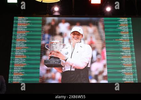 Paris, France. 23 mai 2024. Le tirage au sort de Rolang Garros 2024 le 23 mai 2024 à Paris, France. Photo de Nasser Berzane/ABACAPRESS. COM Credit : Abaca Press/Alamy Live News Banque D'Images