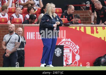 Manchester United Women v Chelsea Women’s Super League féminine. 18.5.24 Old Trafford. ANGLETERRE - mai 18.4.24 Emma Hayes entraîneur-chef / manager de Chelsea Women lors du match de Super League féminin entre Manchester United et Chelsea à Old Trafford Manchester le 18 mai 2024 à Manchester Angleterre. Banque D'Images