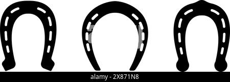 Jeu d'icônes de fer à cheval. illustration vectorielle Illustration de Vecteur