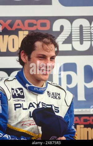 Jacques Villeneuve vainqueur à Road America CART champ car Race à Elkhart Lake, Wi le 7 juillet 1995. Banque D'Images