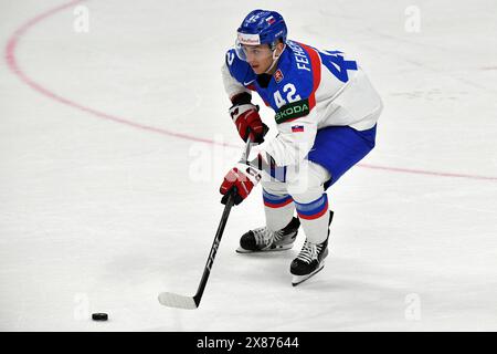 Prague, République tchèque. 23 mai 2024. MARTIN FEHERVARY, de Slovaquie, lors du match quart de finale du Championnat mondial de hockey sur glace 2024 de l’IIHF opposant le Canada à la Slovaquie à l’aréna O2 à Prague, en République tchèque, le 23 mai 2024. (Crédit image : © Slavek Ruta/ZUMA Press Wire) USAGE ÉDITORIAL SEULEMENT! Non destiné à UN USAGE commercial ! Banque D'Images