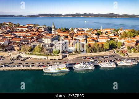 Die Altstadt von Zadar aus der Luft gesehen, Kroatien, Europe Banque D'Images