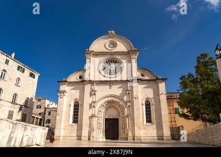 Kathedrale des heiligen Jakob Die Kathedrale des heiligen Jakob, UNESCO Welterbe in Sibenik, Kroatien, Europa *** Cathedral of New James the Cathedral Banque D'Images