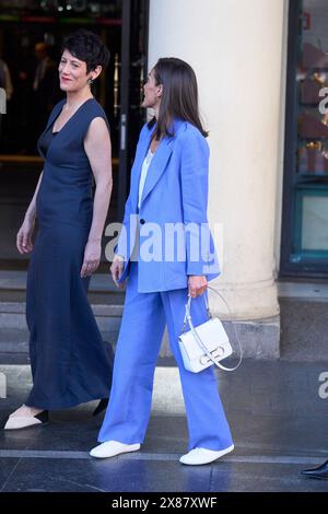 Madrid. Espagne. 20240523, Reine Letizia d'Espagne, Elma Saiz Delgado assiste à la première du documentaire "la science de la mort des femmes africaines - la science par les femmes" au cinéma Palacio de la Prensa le 23 mai 2024 à Madrid, Espagne Banque D'Images