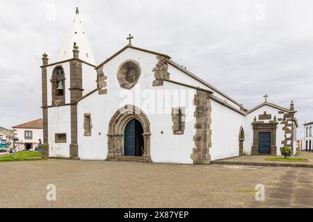 Vila de Sao Sebastiao, Terceira, Açores, Portugal. L'église Saint-Sébastien à Sao Sebastiao. Banque D'Images