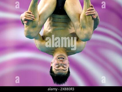 Leon Baker dans le 3m préliminaire masculin le premier jour des Championnats de plongée sous-marine Speedo 2024 au Sandwell Aquatics Centre, Smethwick. Date de la photo : jeudi 23 mai 2024. Banque D'Images