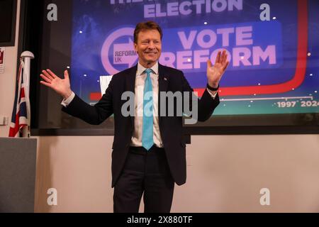 Londres, Royaume-Uni. 23 mai 2023. Richard TICE, leader de Reform UK lance une campagne électorale à Londres. Le premier ministre Rishi Sunak a annoncé, une élection générale le 4 juillet 2024. (Photo Steve Taylor/SOPA images/SIPA USA) crédit : SIPA USA/Alamy Live News Banque D'Images