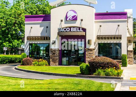 Un restaurant Taco Bell à Modesto en Californie Banque D'Images