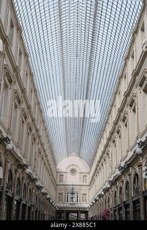 Les Galeries Royales Saint-Hubert ensemble de trois arcades vitrées Bruxelles, Belgique Banque D'Images