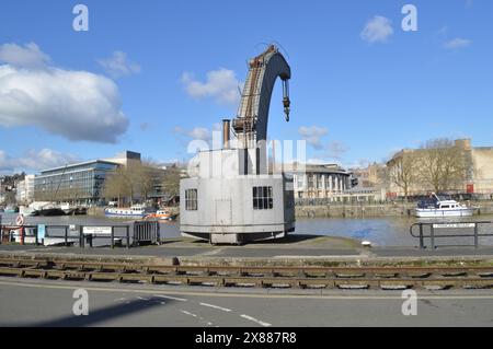La grue à vapeur Fairbairn. Port de Bristol, Bristol, Angleterre. 26 février 2024. Banque D'Images