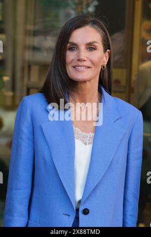 Madrid, Espagne. 23 mai 2024. La reine Letizia d'Espagne arrive pour la première du documentaire 'Science by Women of Africa' au cinéma Callao le 23 mai 2024 à Madrid, Espagne. Crédit : Sipa USA/Alamy Live News Banque D'Images