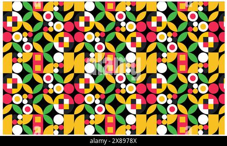 Fond de vecteur de motif géométrique avec la couleur abstraite scandinave ou les impressions de géométrie suisse de rectangles, Illustration de Vecteur