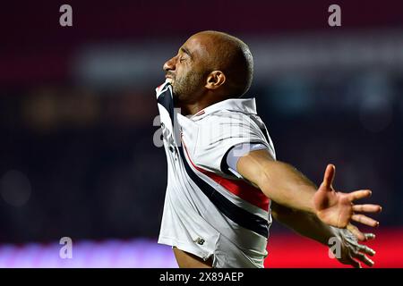 São Paulo (SP), 23/05/2024 - Soccer/ÁGUIA PAULO-Marabá DE São - Lucas Moura de São Paulo - match entre São Paulo x Águia de Marabá, valable pour trente tours de la Coupe du Brésil, tenue au stade MorumBIS, à São Paulo, dans la soirée de ce jeudi 23. (Photo : Eduardo Carmim/Alamy Live News) Banque D'Images