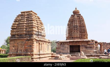 INDE, KARNATAKA, Bagalkot, novembre 2023, touriste au Temple Galaganaath et au Temple Sri Jambulingeshwar, Pattadakal Banque D'Images