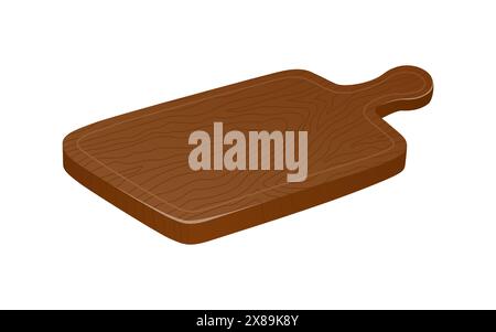 Planche à découper en bois, ustensile de cuisine. Pour cuisiner et servir des plats. Illustration vectorielle moderne dans un style réaliste isolé sur fond blanc. Illustration de Vecteur